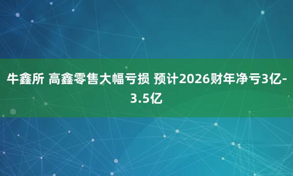 牛鑫所 高鑫零售大幅亏损 预计2026财年净亏3亿-3.5亿